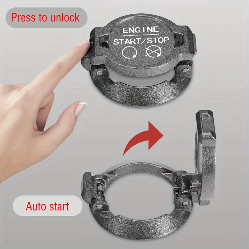 Premium Alloy Engine Start/Stop Button Cover - Sleek Decorative Car Accessory