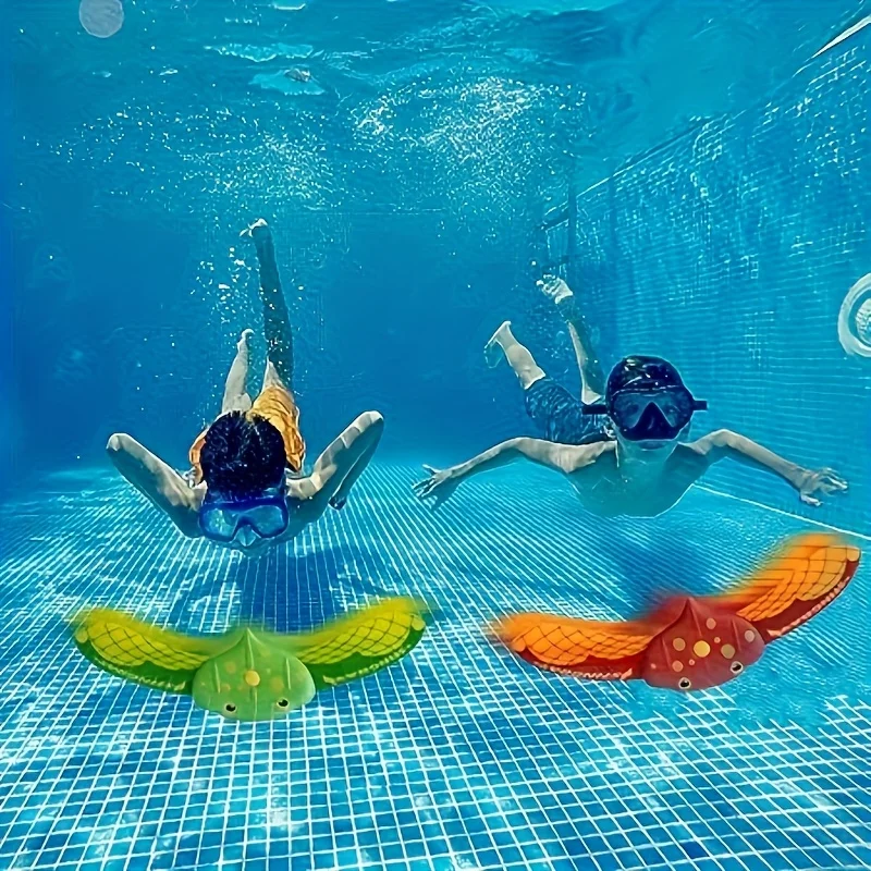 2 PCS/SET Devil Fish Bathing Diving Toys Summer Swimming Pool Beach Hot Springs Playing Toys Water Powered Floating Beach Toys