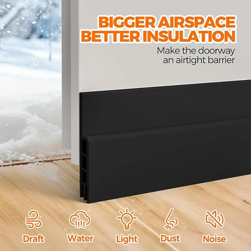 Enhanced Door Draft Blocker with Strong Adhesive and Noise-Reducing Weather Stripping