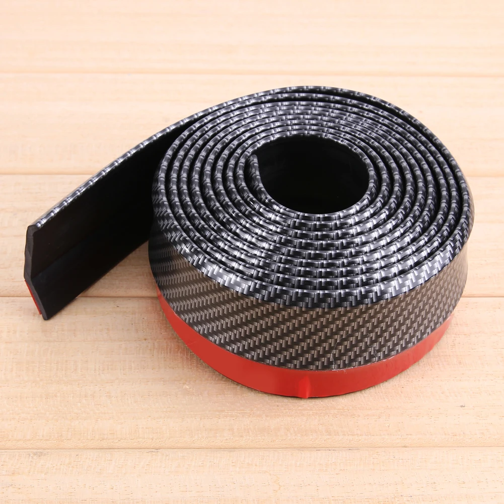 Black Soft Carbon Fiber Car Rubber Bumper Strip Outside Bumper Front