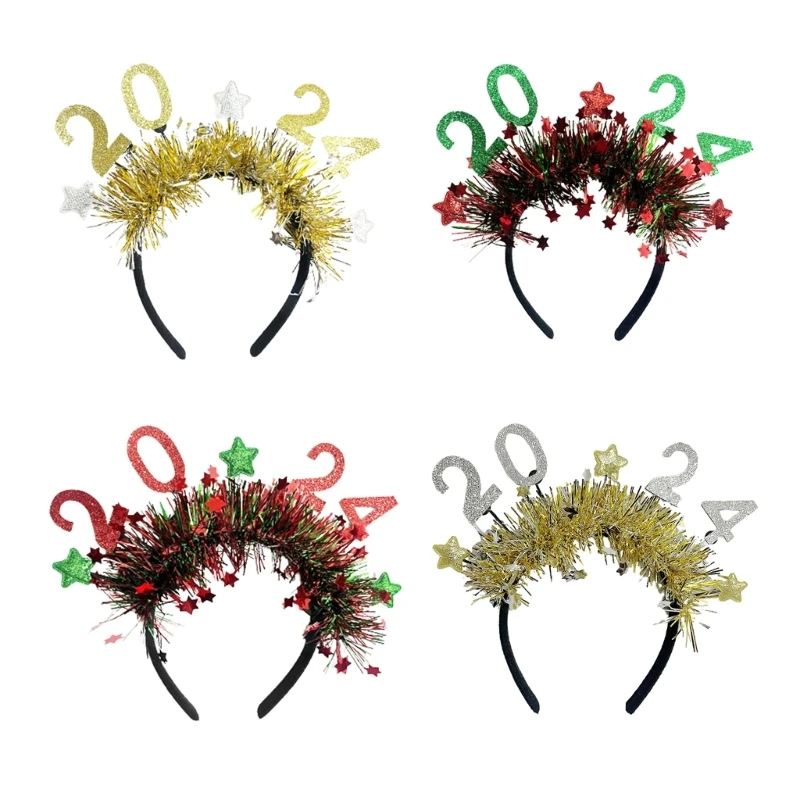 

2024 New Year Headband Glitter Carnival Hairband Festival Celebration Hair Hoop