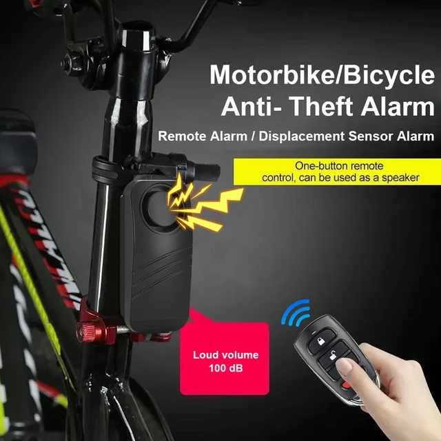 Waterproof Motorcycle Alarm 100dB Remote Control Wireless Anti Lost Warning Alarm Sensor Bike Alarm Security Protection 2