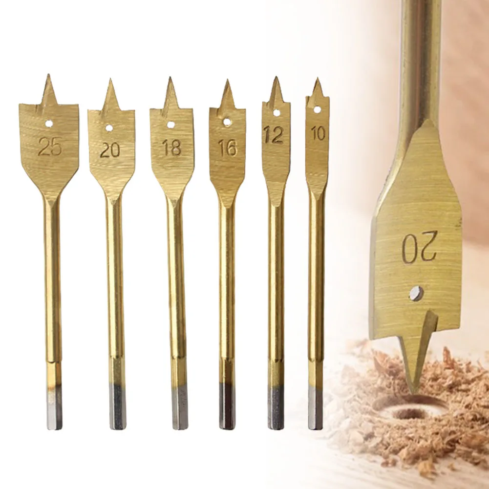 1Pcs Flat Wood Drill Bit HCS 10-25mm Flat Drill Woodworking Drill Bit For Hand Bench Drill Wood Drilling Tools Accessories