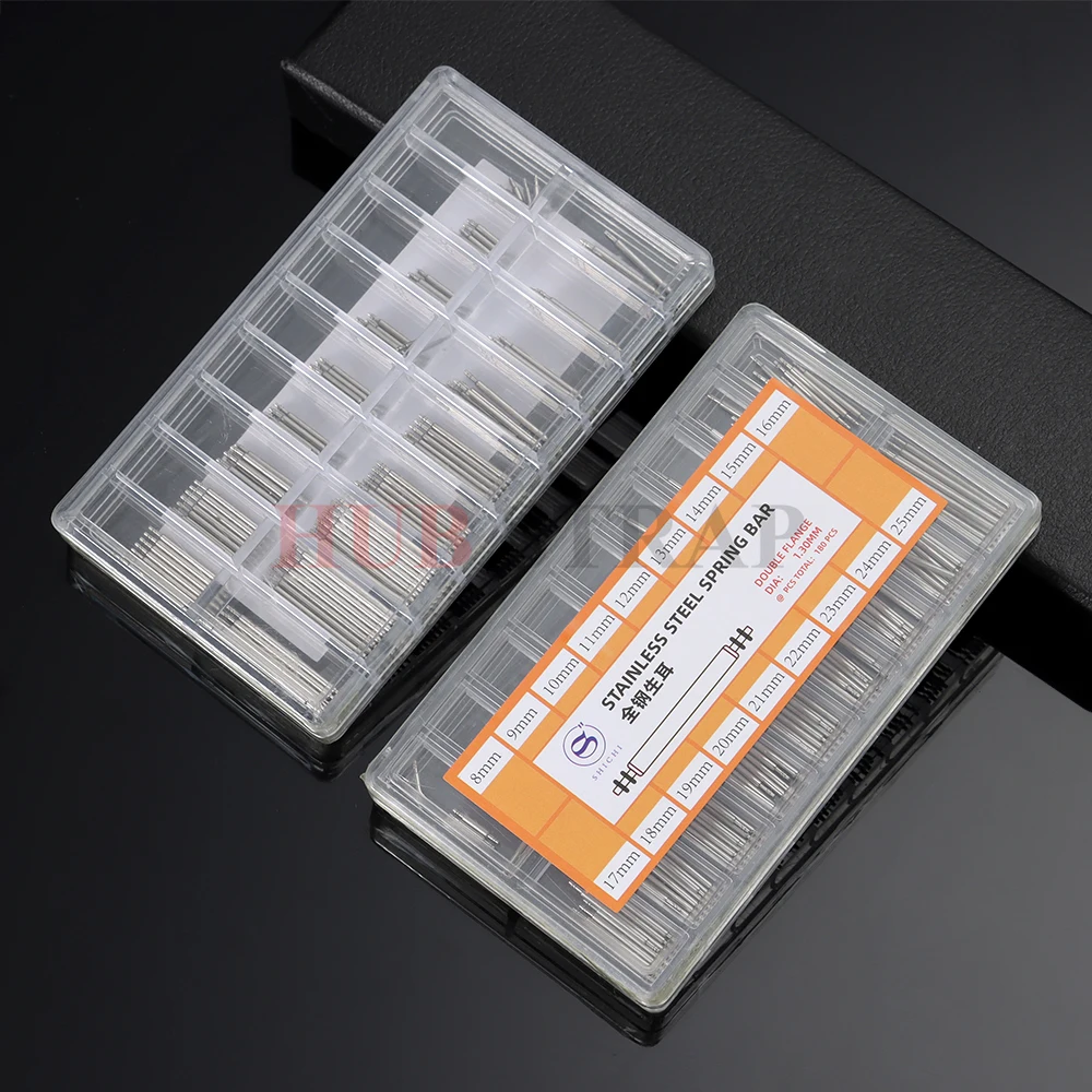 180-Piece Stainless Steel Spring Bar Set for Watchband Repair and Adjustment