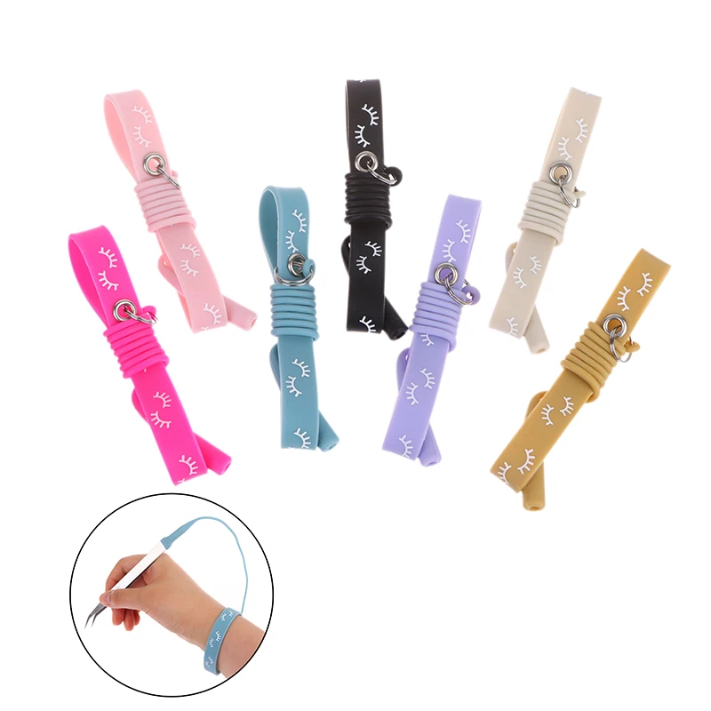 

Silicone Wrist Strap Grafting Eyelash Tweezers for Extension Bracelet Cilia Tweezers Protector Auxiliary Lash Extension Supplies