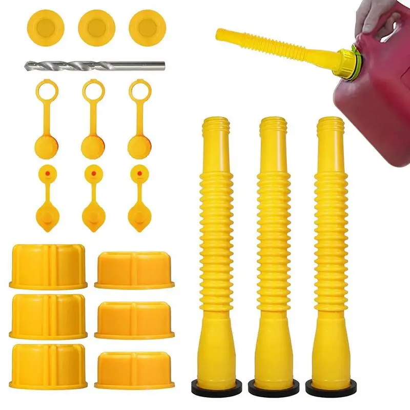 

Air Can Spout Kit Leakproof Bendable 19PCS Part Can Nozzles Yellow Tank Nozzles Replacement With Sealing Ring For Industries