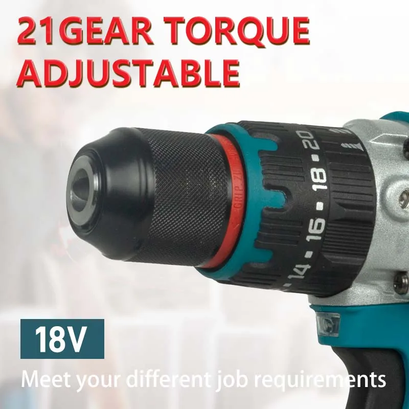 Makita DDF487 13mm red circle brushless lithium rechargeable impact drill,household hand drill,high torque electric screwdriver 4
