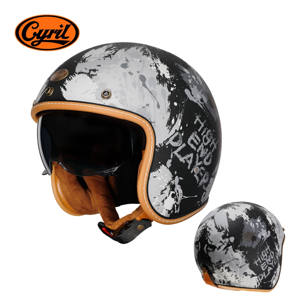 CYRIL-casco de moto de cara abierta para hombre y mujer, protector de  cabeza Retro 3/4, ligero, aprobado por DOT ECE, para adulto, Vantage, B206  - AliExpress