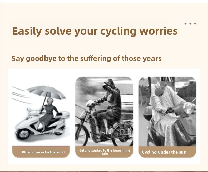 Description Picture 4 of itemFull Enclosure Side Curtains Sun & Rain Cover - All-Weather Shelter for E-bike/Electric Scooter/Tricycle/Motorcycle