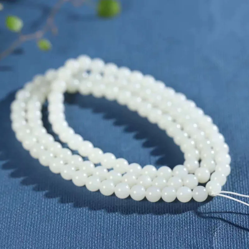Naturale Xinjiang Hetian Yumida Materiale Jue Suet Braccialetto Semplice 108 Collana Di Perline Multiuso Da Donna