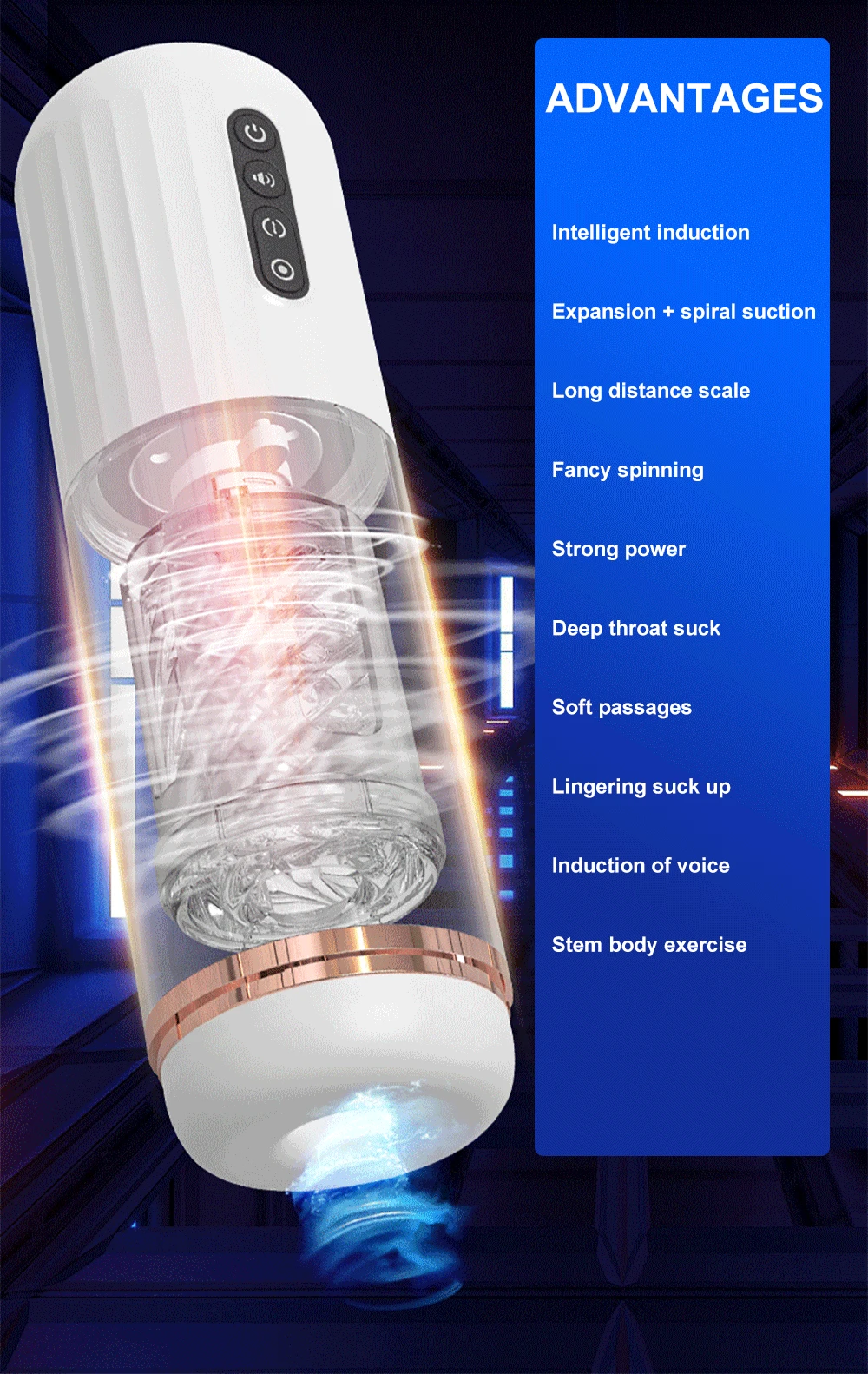 Masturbatore Rotante Succhiante per Uomo Automatico Telescopico Reale l Orale Glande Trainer Massaggio Maschio M Ora Gans ae_voghion.com