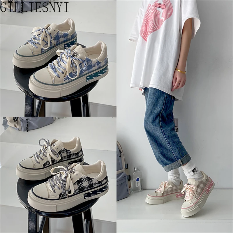 

Женские кроссовки на платформе, универсальные кроссовки на вулканизированной подошве, спортивная обувь для улицы и тенниса, осень 2022