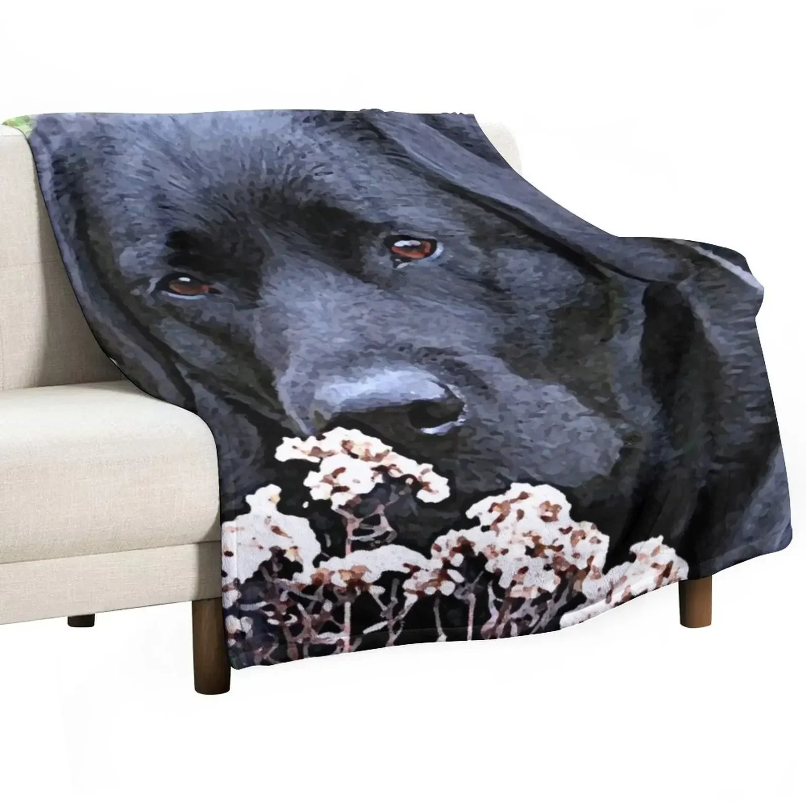 

New Take Time - Black Labrador Throw Blanket cosplay anime Travel Blankets