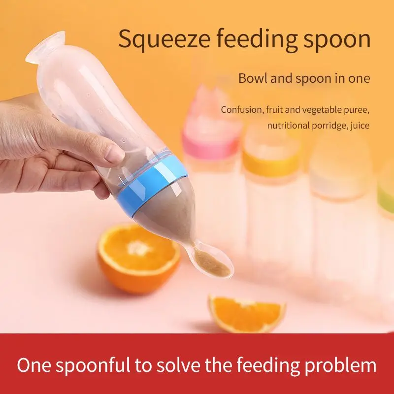 Baby Feeding Bottle Rice Cereal Bottle Spoon Milk Baby Training Feeder Food Supplement Food Spoon Bottles BPA Free