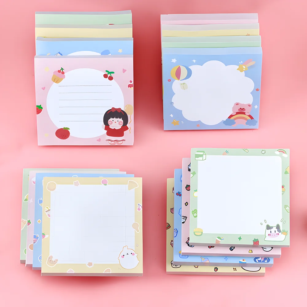 Funny Cute Sticky Notes Kawaii Girl Bear Cow Memo Pad Post Notepad Stationery Daily Planner Shopping Check To Do List Index Tabs 2