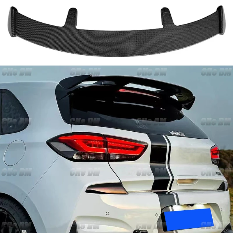 

Use For 2013-2016 Hyundai I30 Spoiler ABS Plastic Carbon Fiber Look Hatchback SUV Roof Rear Wing Body Kit Accessories