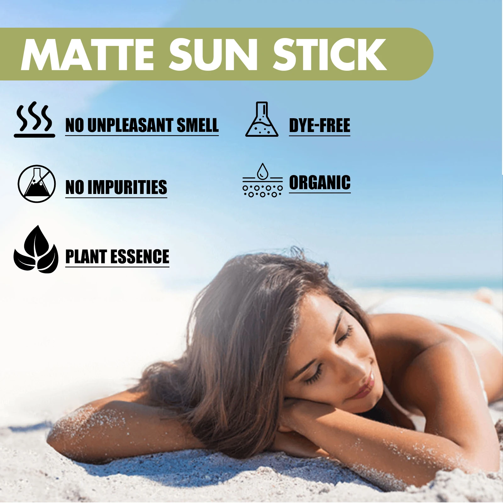 Matte Sunscreen Stick Facial Body SPF50+ UV Protective Cream Oil-control Body Sunblock Protector Solar Sunscreen Cream 18g