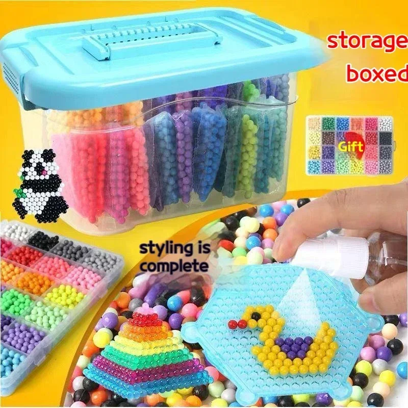 Magic Water Sticky Beads Toy Set fai da te fatti a mano per bambini Water Spray Magic Crystal Beads Puzzle Craft kit giocattoli educativi per bambini