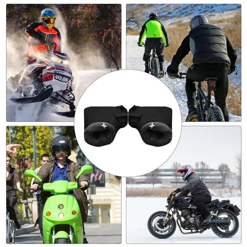 Winter Motorcycle Handlebar Cover Waterproof Windproof Bike Gloves Winter Warm Bicycle Motorcycle Grip Handle Bar Muffs