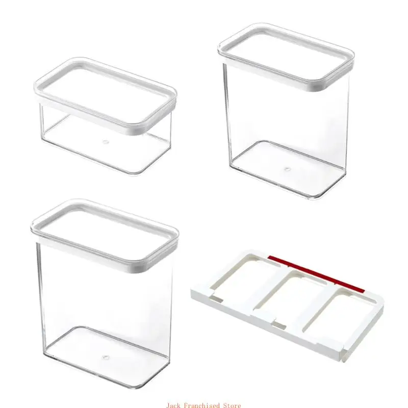 

Kitchen Cabinet Hanging Plastic Airtight Storage Box Wall-Mount Sealed Grain Jar