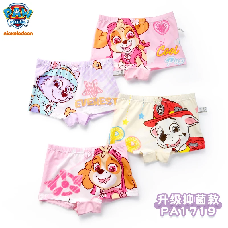 Girls Underwear 4PCS Genuine Paw Patrol Skye Girl Children Cotton Printing Panties Kids Short Briefs