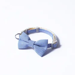 Charming Adjustable Bow Tie Cat Collar - Stylish Pet Accessory (Blue)