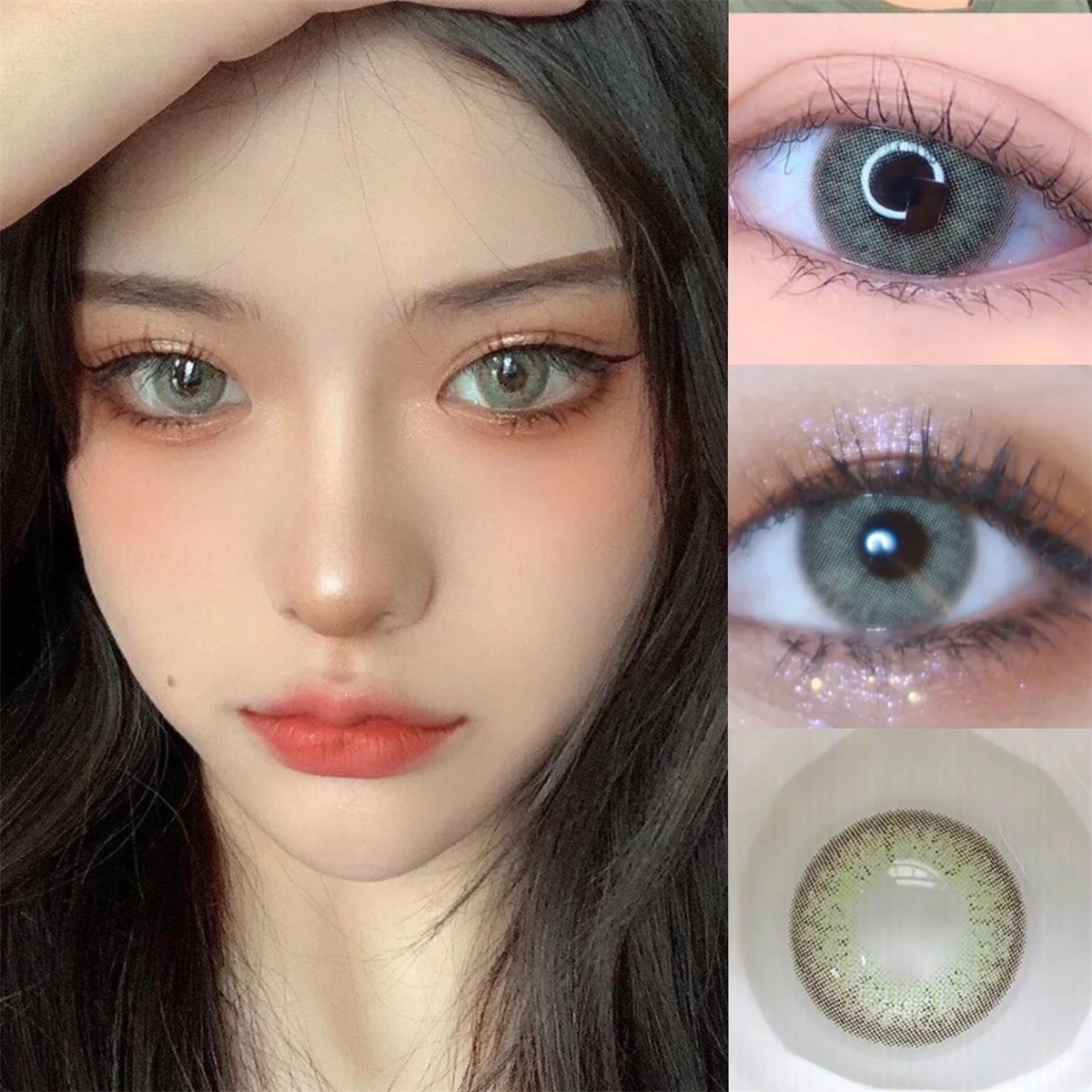 Little Wildcat Gray Colored Contact Lenses for Eyes Natural Yearly Contact Lens Big Beauty Pupil Degrees Prescription Myopia