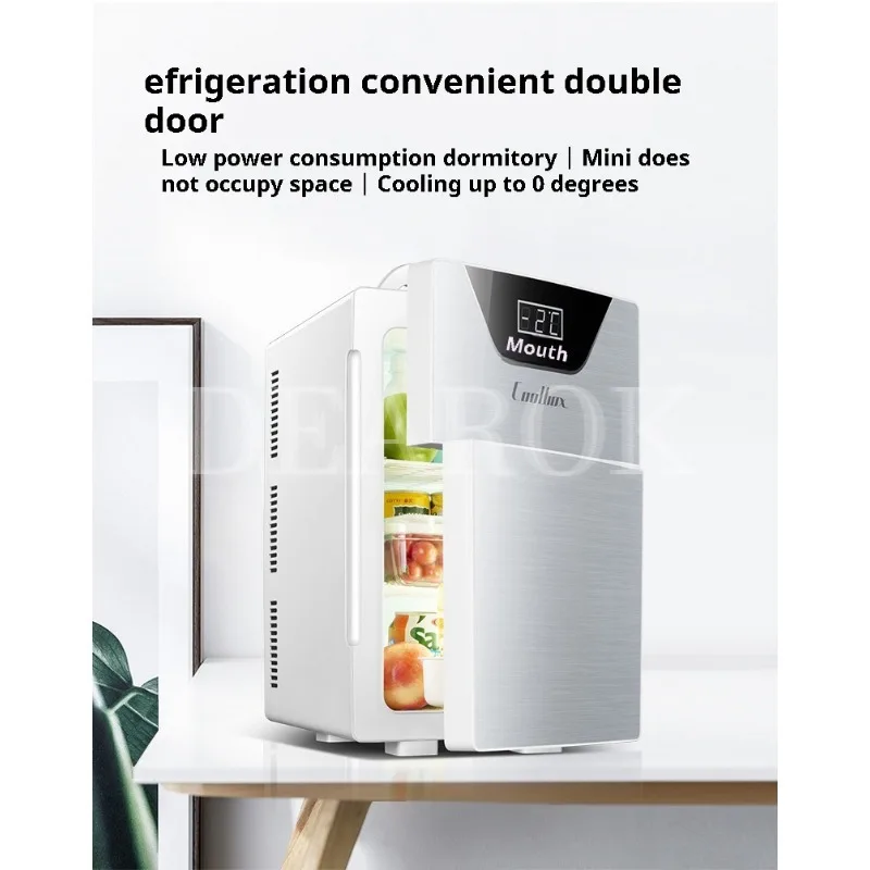 20L Kitchen Refrigerator Dual-Door Fridge Freezer Electric Refrigerator Household Rental Frigobar Cold   Little Fridge 4