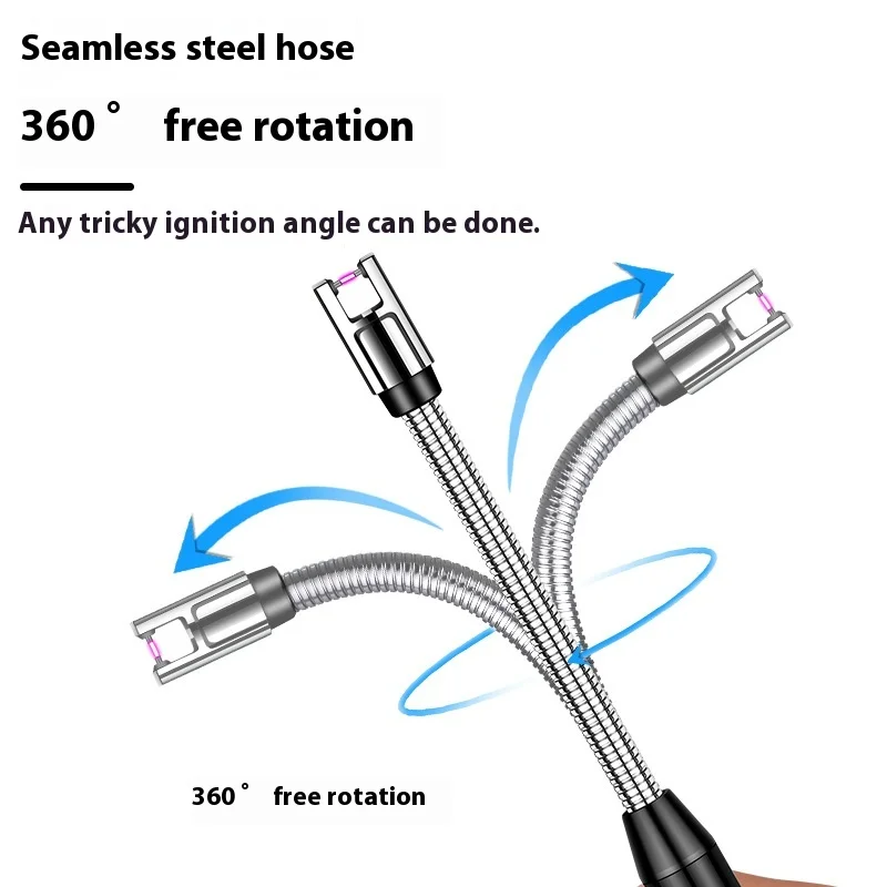 BBQ Lighter 360° Electric Arc USB Windproof Flameless Plasma Ignition Long Kitchen Lighters Gas Lighter for Candle Gas Stove