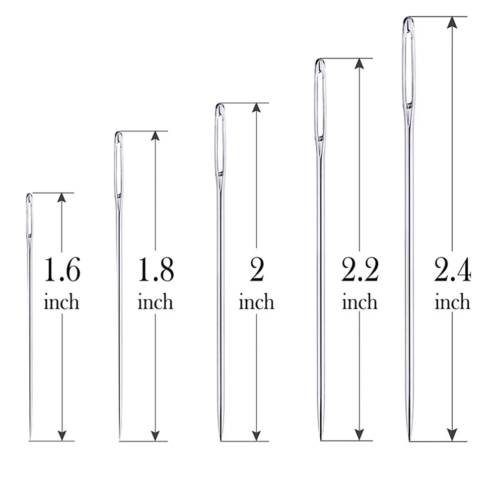 25pcs/set Stainless Steel Sewing Needles Crafts Household Threading Embroidery Hand Stitching Big Eye Needles Tools