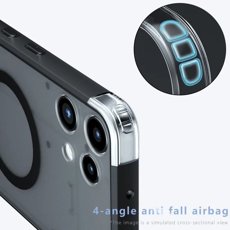 Enhanced Magnetic Case with Anti-Drop Airbags and Matte Finish