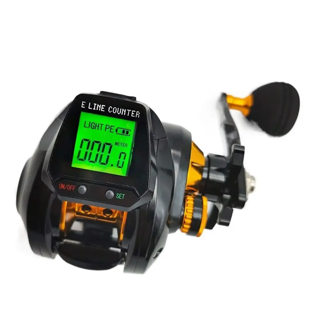 Hook Reminder Digital Fishing Baitcasting Reel Large Display 6.3:1 Digital Fishing Reel With Line Counter Electric