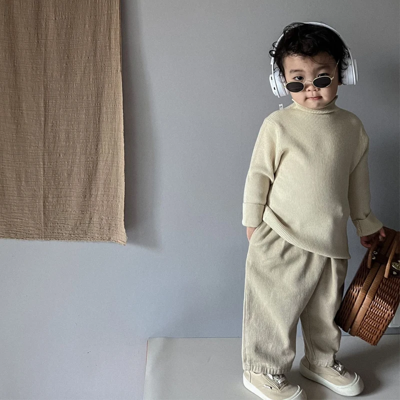 Autumn winter Pullover Sweater fashion Pullover new year christmas new boys and girls high neck knitted pullover top