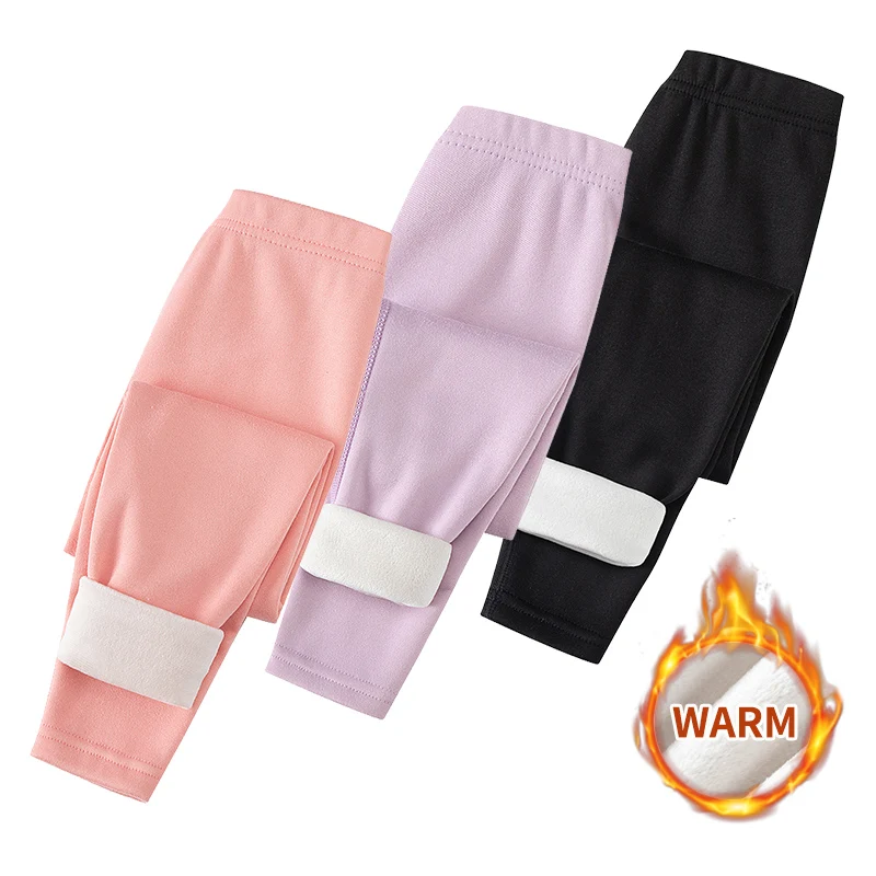 Kids Fleece Warm Leggings 4
