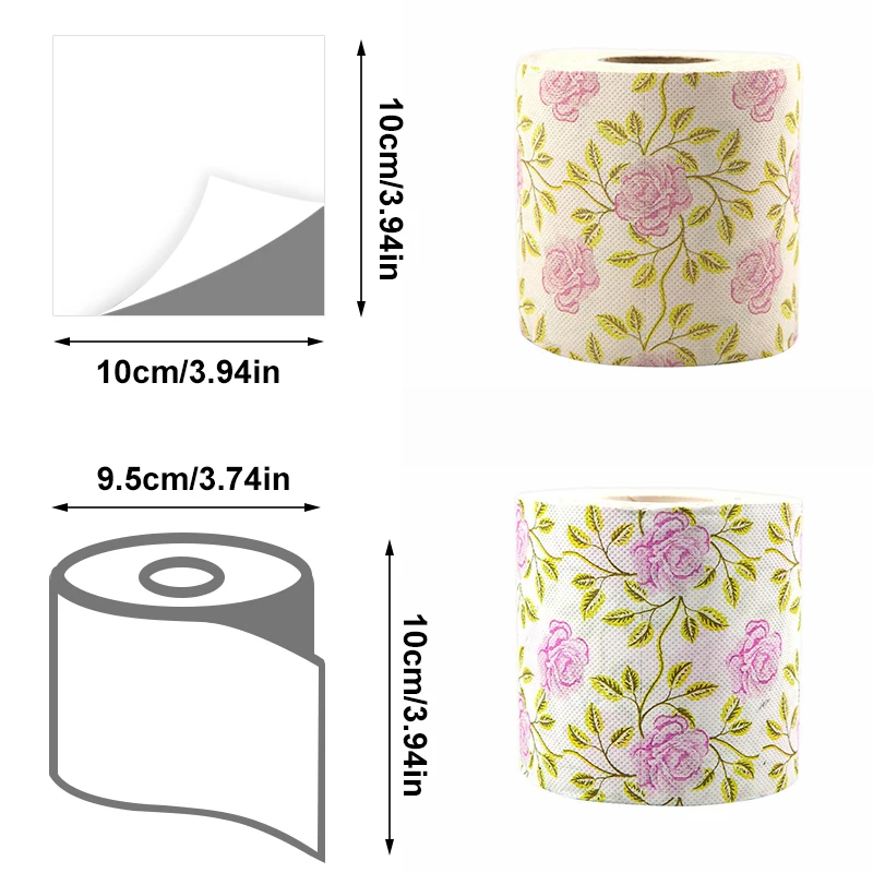 1-5pcs Rose Printed Toilet Paper Colorful Toilet Paper Roll Creative Party Napkin Printed Flower Napkins