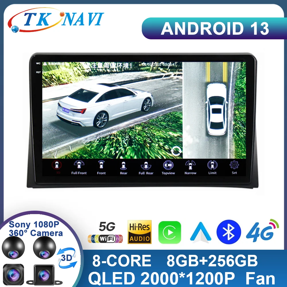Android 13 Per Volkswagen Vw Multivan T5 2003 - 2015 Car Auto Stereo Multimedia Player Monitor Radio Video Navigation Head Unit