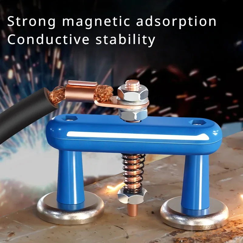 Double Strong Magnetic Welding Ground Wire Clamp Welding Machine Strong Fixing Grounding Head Auxiliary Tool
