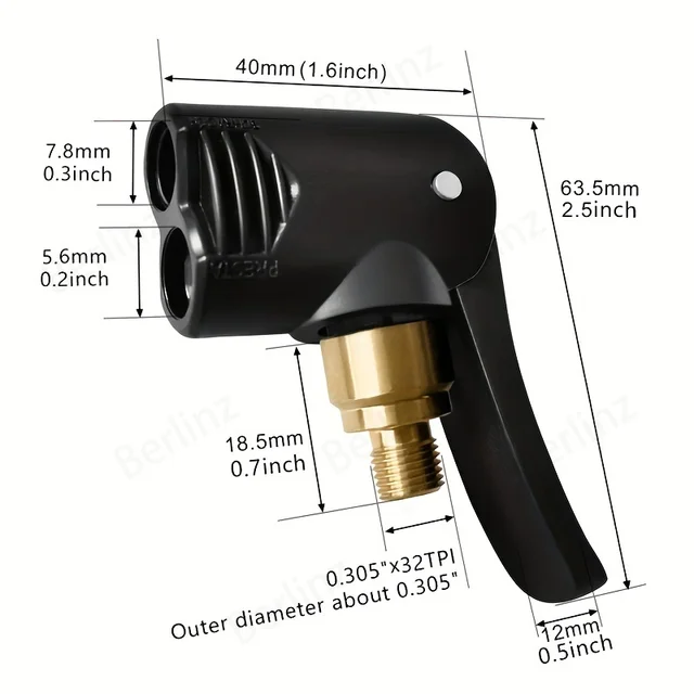 Tire Inflatable Chuck 2-in-1 Function American French Tire Nozzle Inflatable Treasure Conversion Chew For Car Motorcycle 2