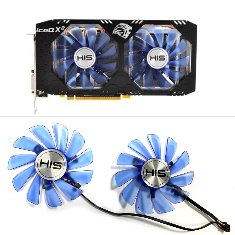 Nuova Ventola Di Raffreddamento 2 Pezzi 85Mm 4Pin Fdc10U12S9-C Rx580 570 Gpu Ventola Per His Rx 470 Iceq X2 Turbo 4Gb Rx 470 Iceq X2 Oc 4Gb Rx474 Rx57