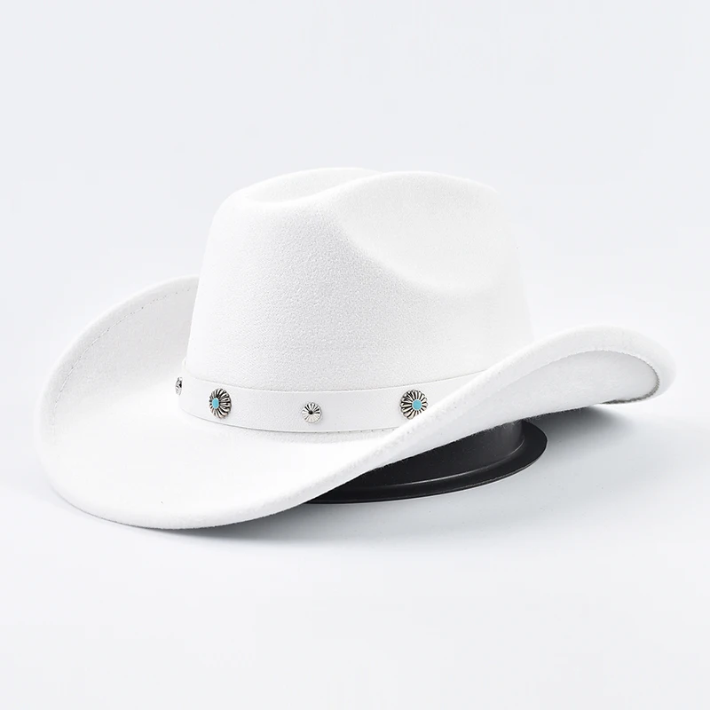 New Pink Cowboy Hat for Women's Fashions Lady Felt Cowgirl Hats Party Dress Cap Sombrero Hombre