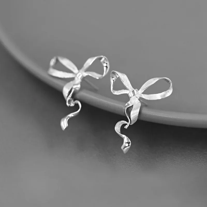 

iNature 925 Sterling Silver Fashion Sweet Bow Knot Stud Earrings For Women Girls Jewelry Accessories Gift