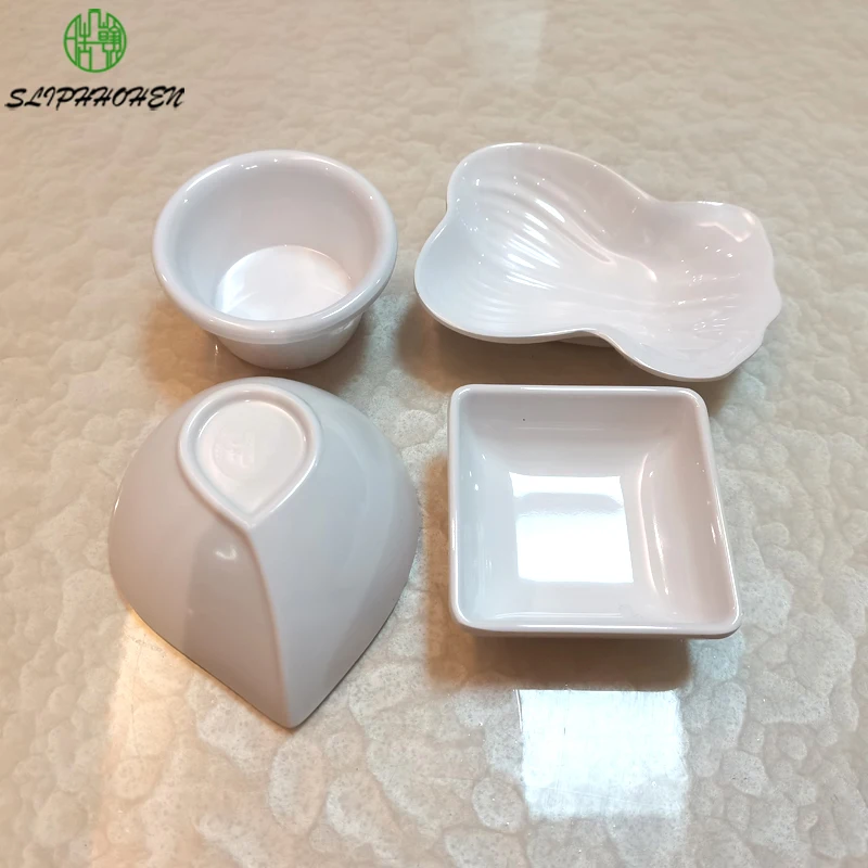 Salmon Naked Mustard Sauce Dish Fashion Restaurant Melamine Imitation Porcelain White Dinnerware Dinner Plate