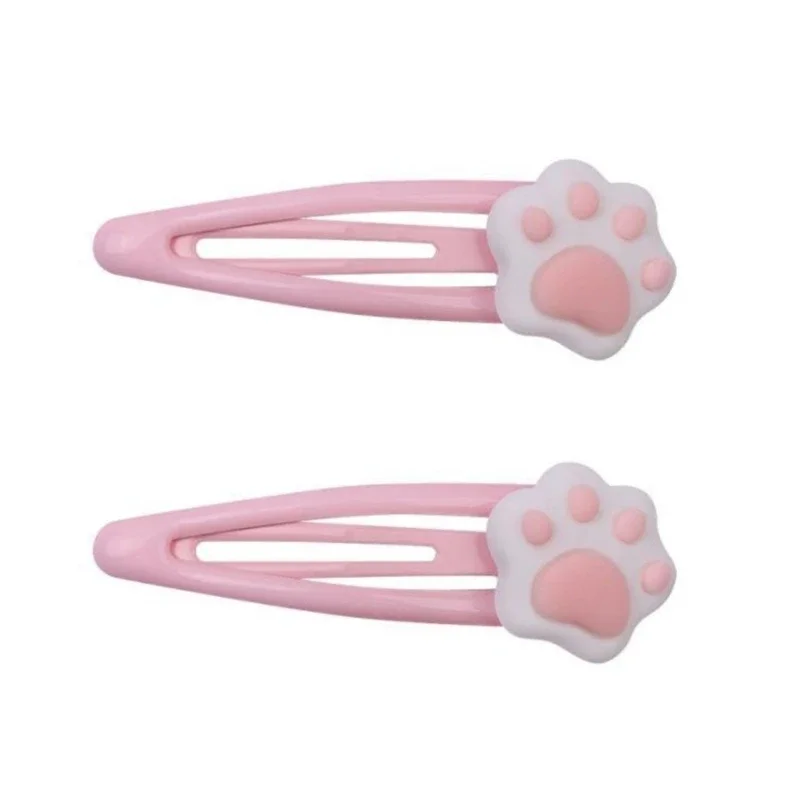 Cute Children's Hairpin Playful Hair Accessoriess Cartoon Cat Paw Shape Hair Barrettes Sweet Metal Barrettes for Teens Girls