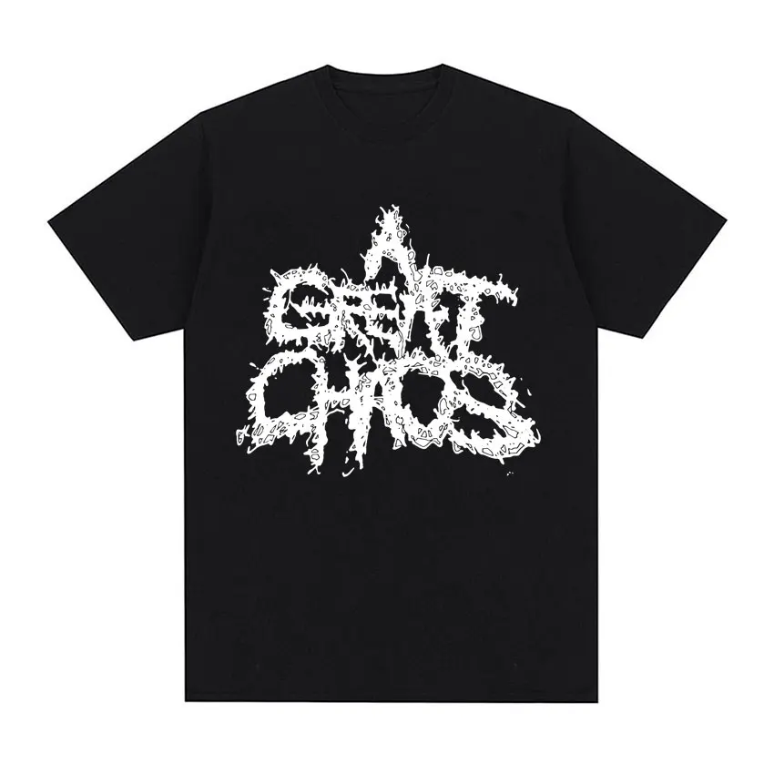 Ken Brook A Great Chaos Spellout Graphic T-Shirt Abbigliamento Da Uomo Moda Magliette Oversize T-Shirt Unisex Harajuku Manica Corta