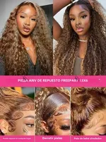 4 27 mettre en évidence 250 densité Ombre vague d'eau Hd dentelle avant perruques sans colle perruques 30 pouces brun 13x6 Hd dentelle frontale perruques de cheveux humains 4