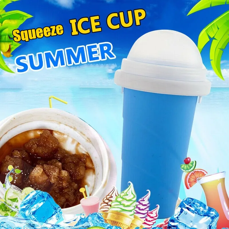 Smoothie Cup Silicone Squeeze Frozen Slushy Cup Rapid Cooling DIY