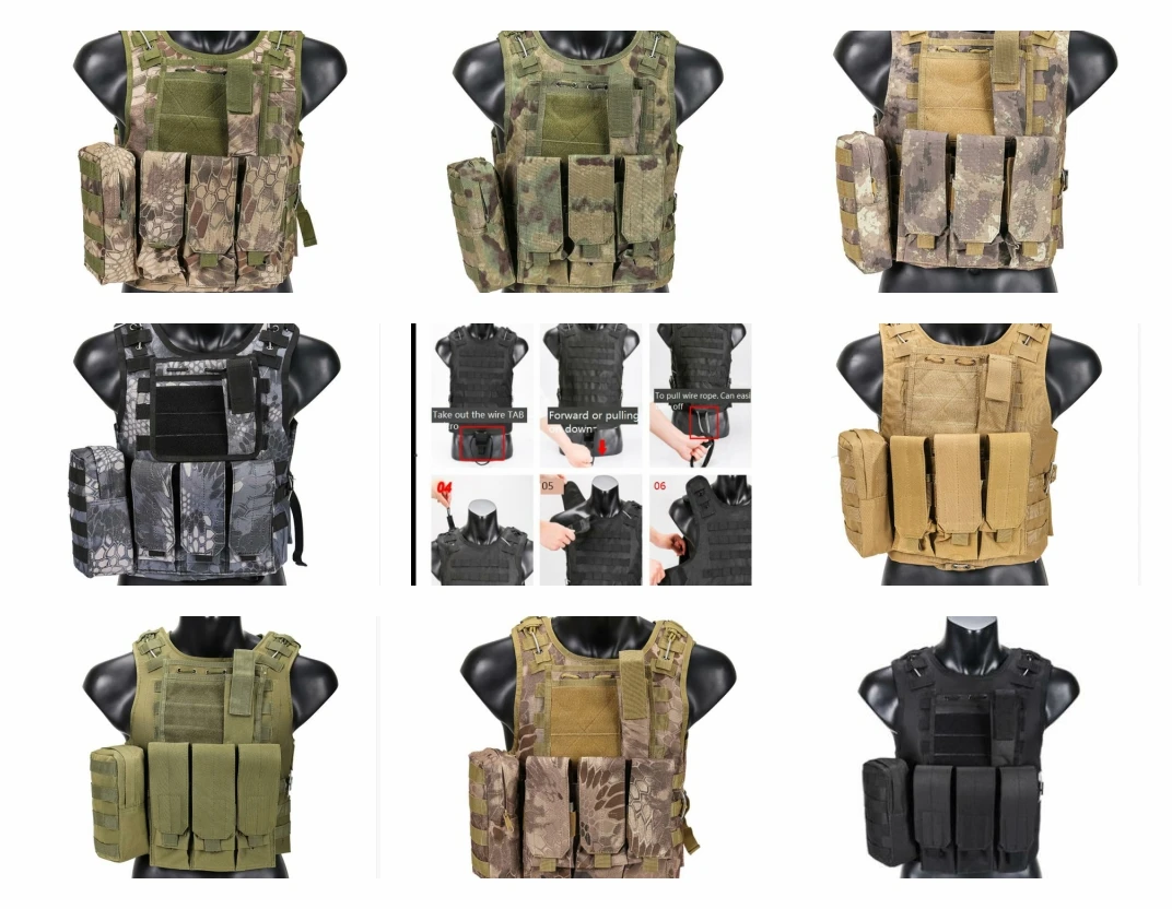Outdoor Steel Wire Quick Detachable Heavy Bulletproof Vest Combat Pluggable Summer Anti