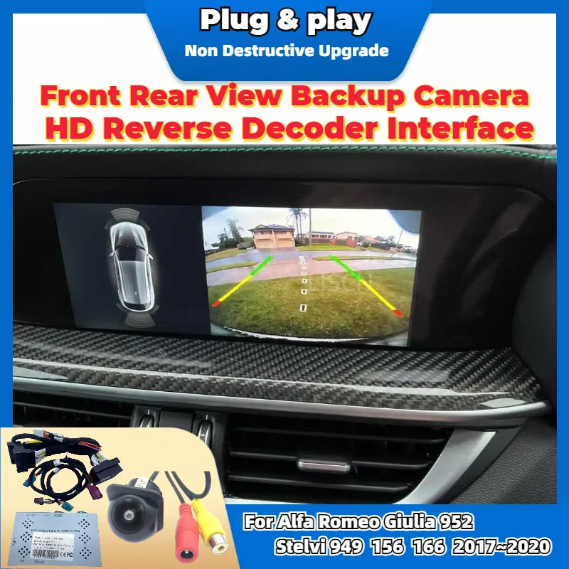 ALaaaaL Telecamera Posteriore per Auto per Alfa Romeo Stelvio 949 2016~2021,Car Rear View Reverse Backup HD Camera Night Vision Telecamera Posteriore