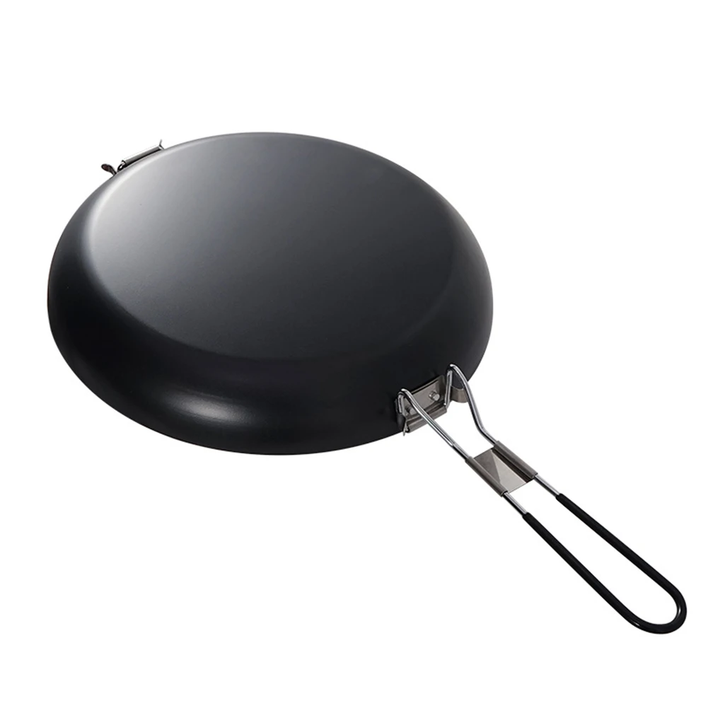 Nonstick Frying Pan Portable Barbecue Frying Pan Foldable Handle with Scratch-resistant Coating Barbecue Camping Cookware