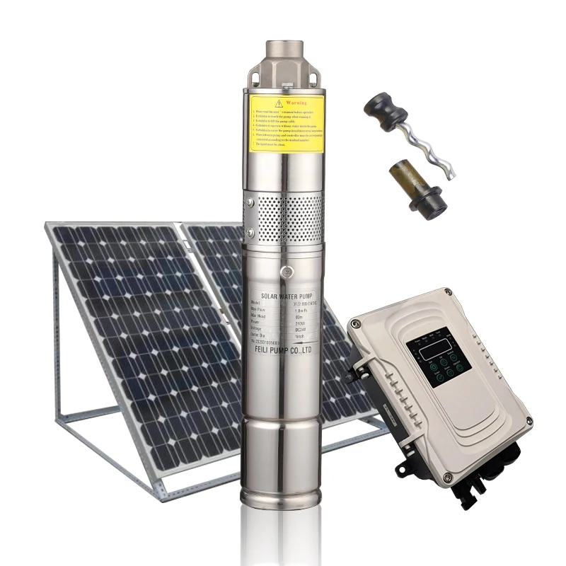 

3inch 750w dc submersible solar water pump 200m head for agriculture price small tube well solar water pumps solar cell pump